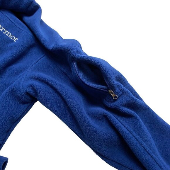 MARMOT Polartec Mock Neck Fleece Full Zip Jacket Outdoors Men Navy Blue XL 13-16 - Picture 10 of 13